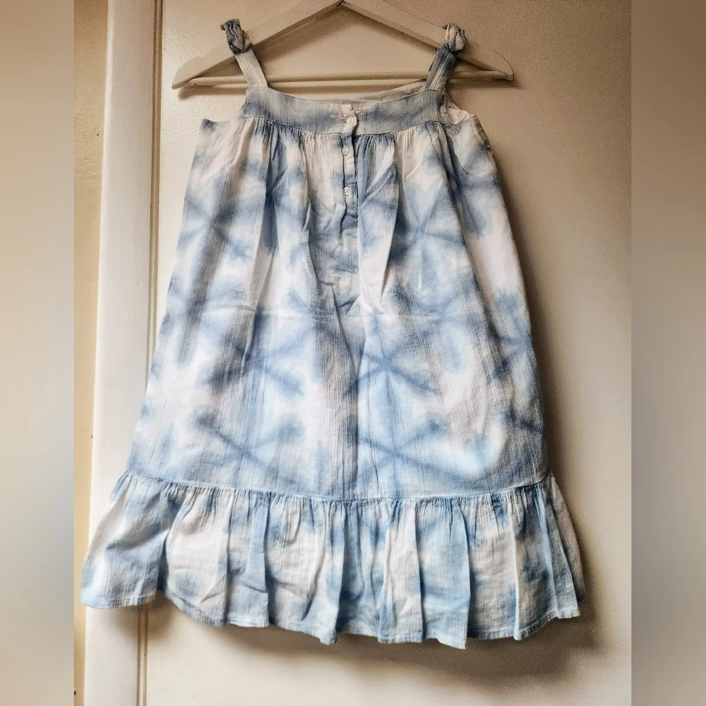 JANIE AND JACK TIE DYE BOW STRAP DRESS IN Angel Falls Shibori Size 12